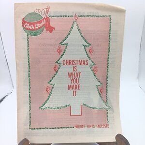 Vintage Craft Newsletter, Cloth World Fashion News 1977 Vol 2 No 1, Christmas
